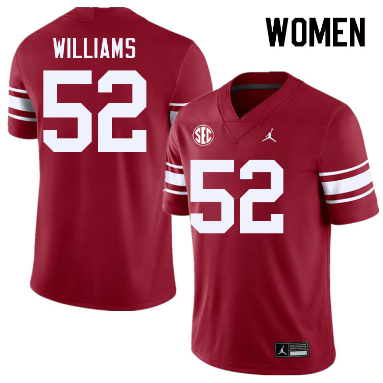 Women #52 Damonic Williams Oklahoma Sooners 2024 SEC Conference College Football Jerseys-Throwback